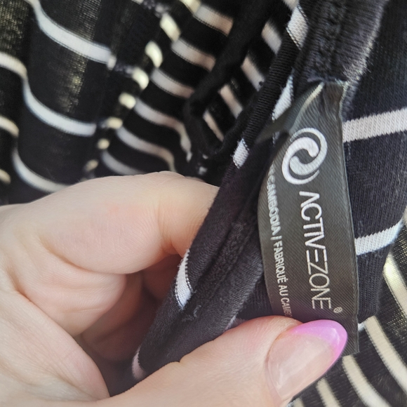 Activezone Black and White Striped Tank - Picture 4 of 5